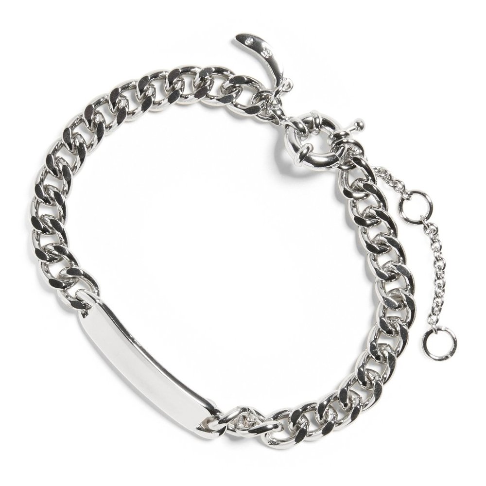 Banana Republic Silver ID Bracelet NWT 48 Roots of BR Link Bracelet
